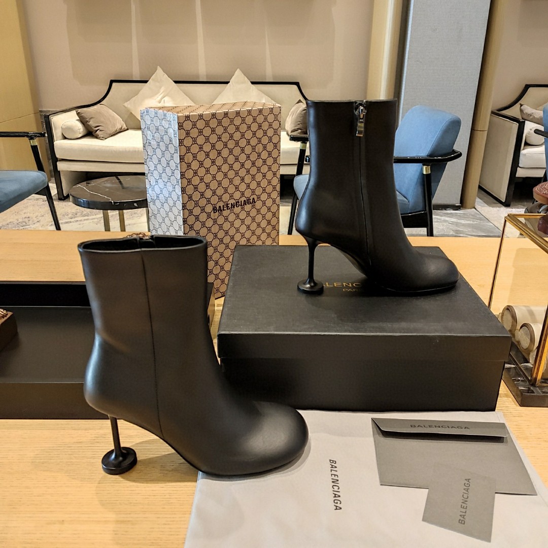 Balenciaga Lady 90mm Ankle Boots Black For Women