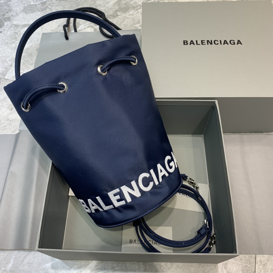 Balenciaga Le Cagole Medium Bucket Bag In Dark Blue, For Women, Women’s Bags 17.6in/45cm
