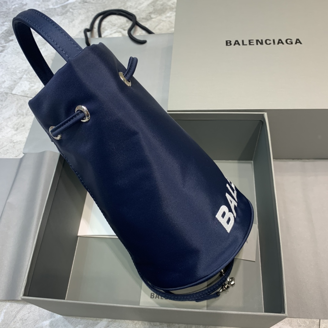 Balenciaga Le Cagole Medium Bucket Bag In Dark Blue, For Women, Women’s Bags 17.6in/45cm