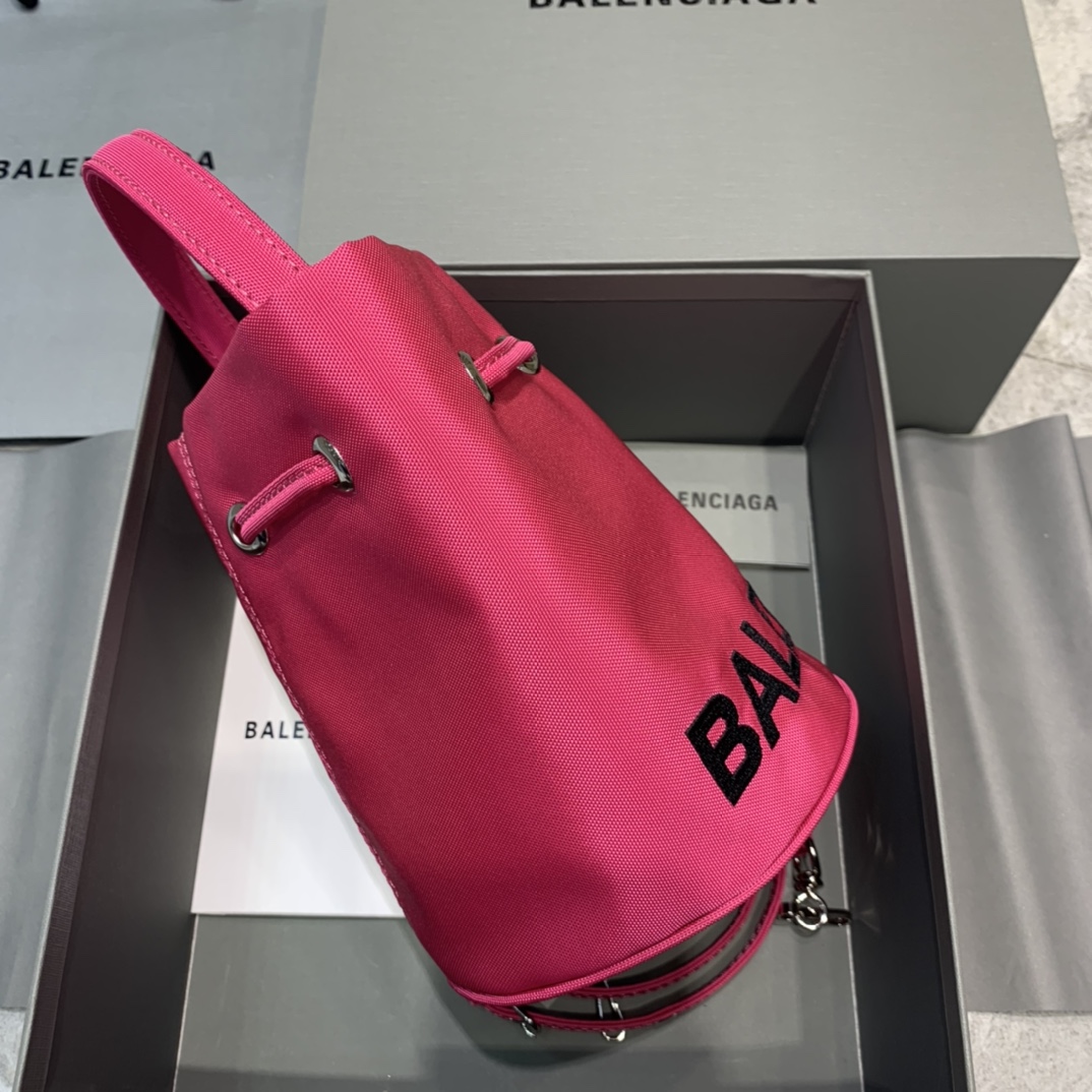 Balenciaga Le Cagole Medium Bucket Bag In Dark Pink, For Women, Women’s Bags 7in/18cm