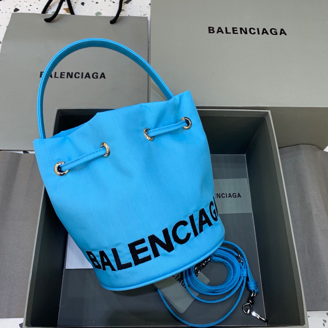 Balenciaga Le Cagole Medium Bucket Bag In Light Blue, For Women, Women’s Bags 7in/18cm