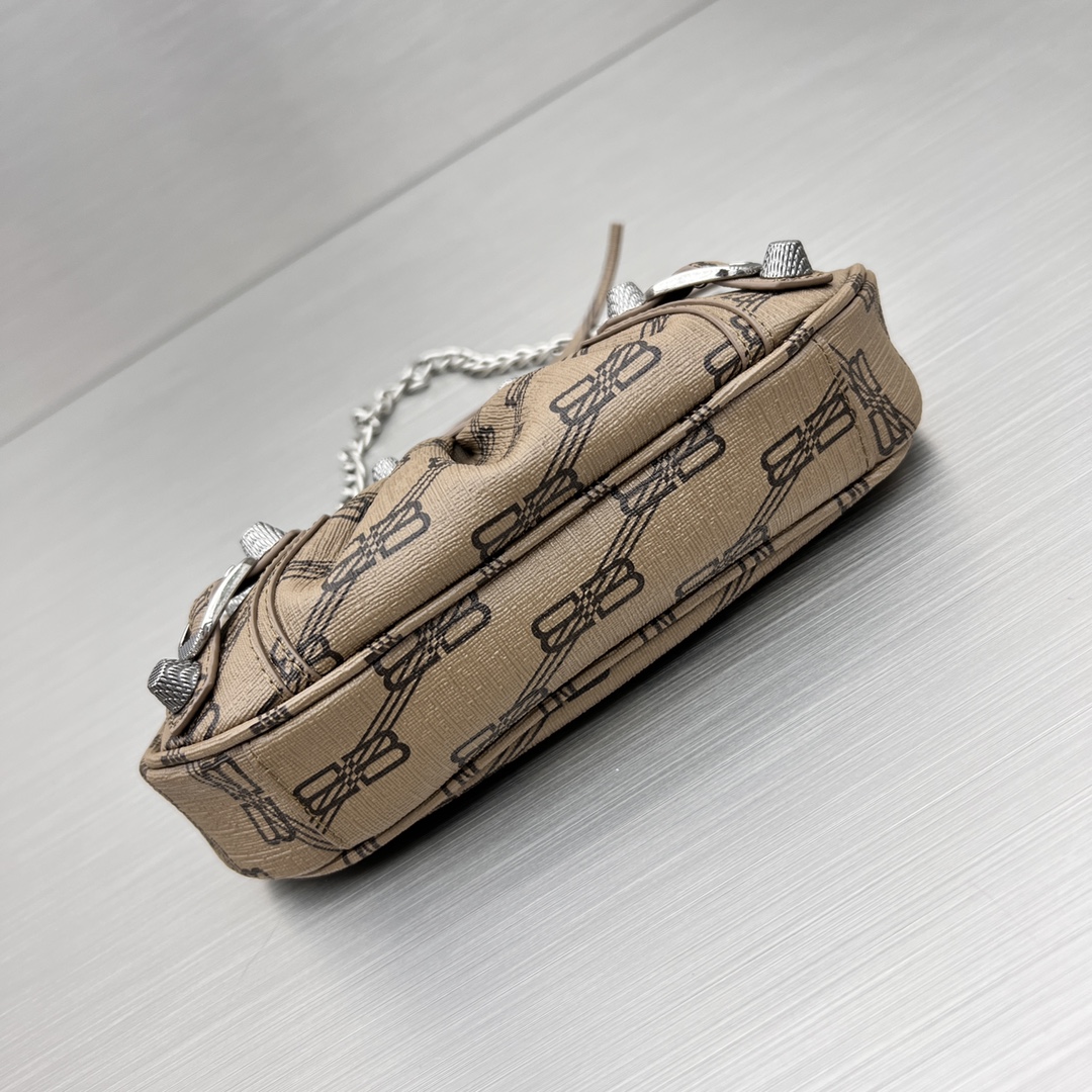 Balenciaga Le Cagole Mini Bag With Chain Bb Monogram Coated Canvas In Beige For Women 8.2 in/20.8 cm 695814210E72762