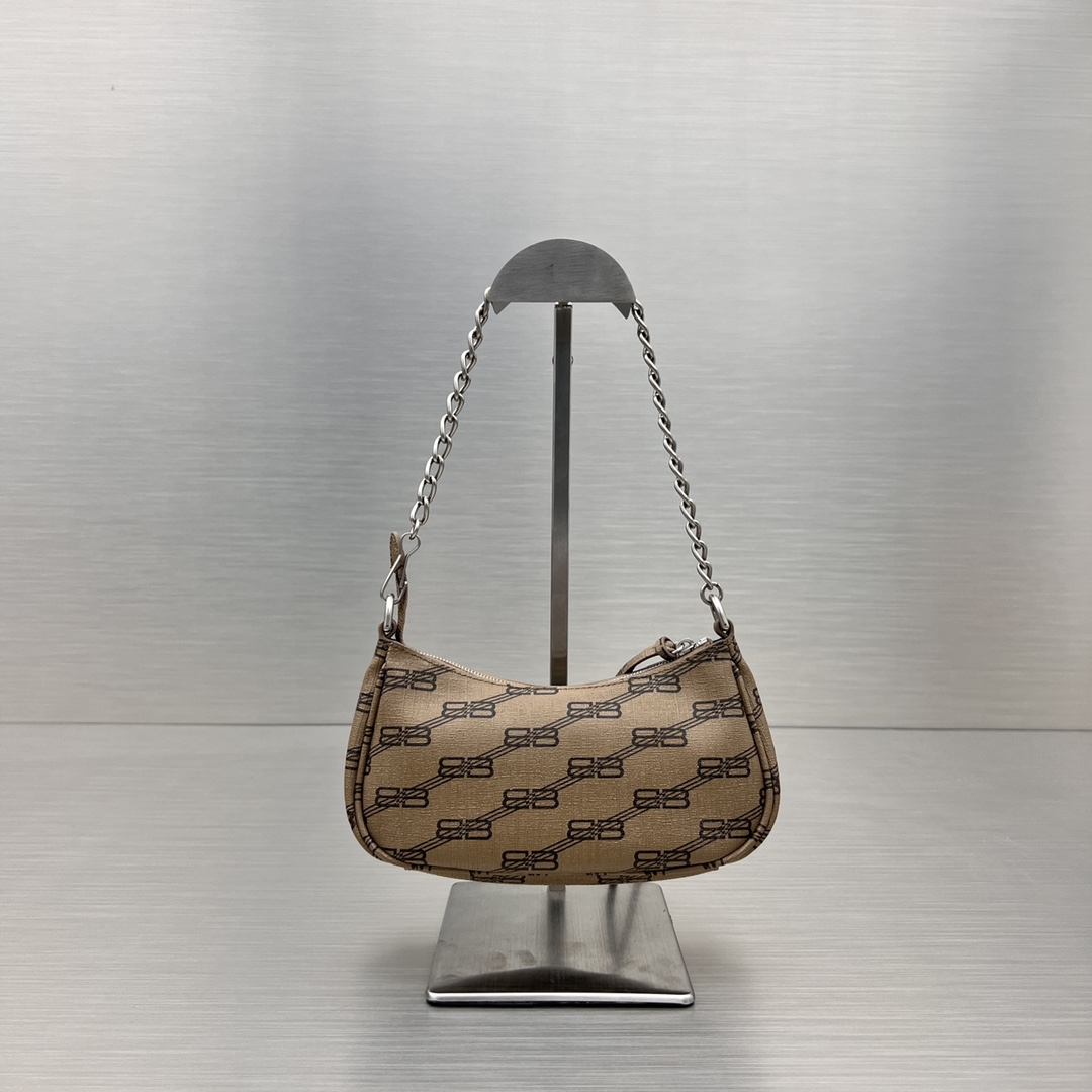 Balenciaga Le Cagole Mini Bag With Chain Bb Monogram Coated Canvas In Beige For Women 8.2 in/20.8 cm 695814210E72762
