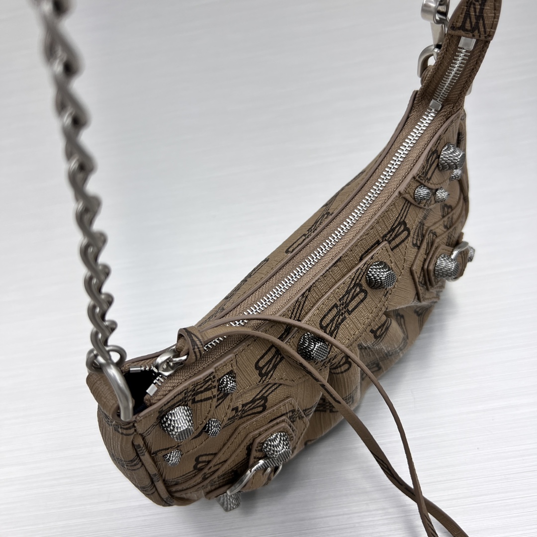 Balenciaga Le Cagole Mini Bag With Chain Bb Monogram Coated Canvas In Beige For Women 8.2 in/20.8 cm 695814210E72762