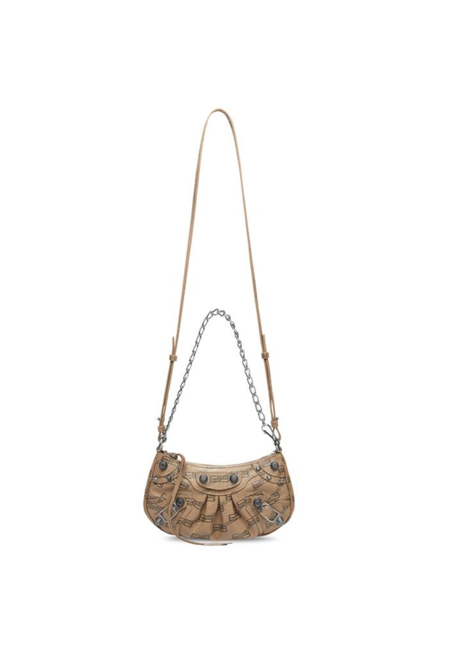 Balenciaga Le Cagole Mini Bag With Chain Bb Monogram Coated Canvas In Beige For Women 8.2 in/20.8 cm 695814210E72762