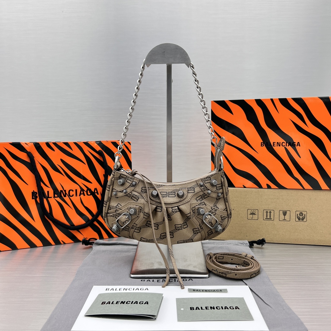 Balenciaga Le Cagole Mini Bag With Chain Bb Monogram Coated Canvas In Beige For Women 8.2 in/20.8 cm 695814210E72762