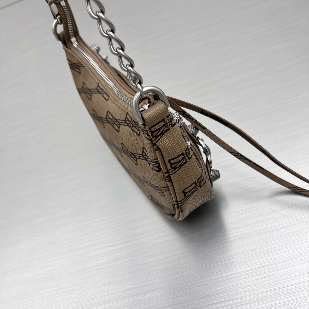 Balenciaga Le Cagole Mini Bag With Chain Bb Monogram Coated Canvas In Beige For Women 8.2 in/20.8 cm 695814210E72762