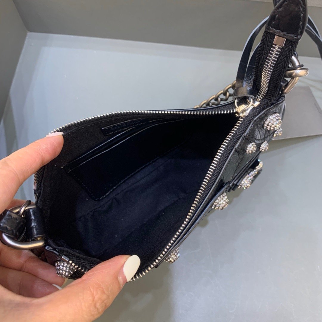 Balenciaga Le Cagole Mini Bag With Chain Black, For Women, Women’s Bags 8.2in/21cm 69581423EJY1000