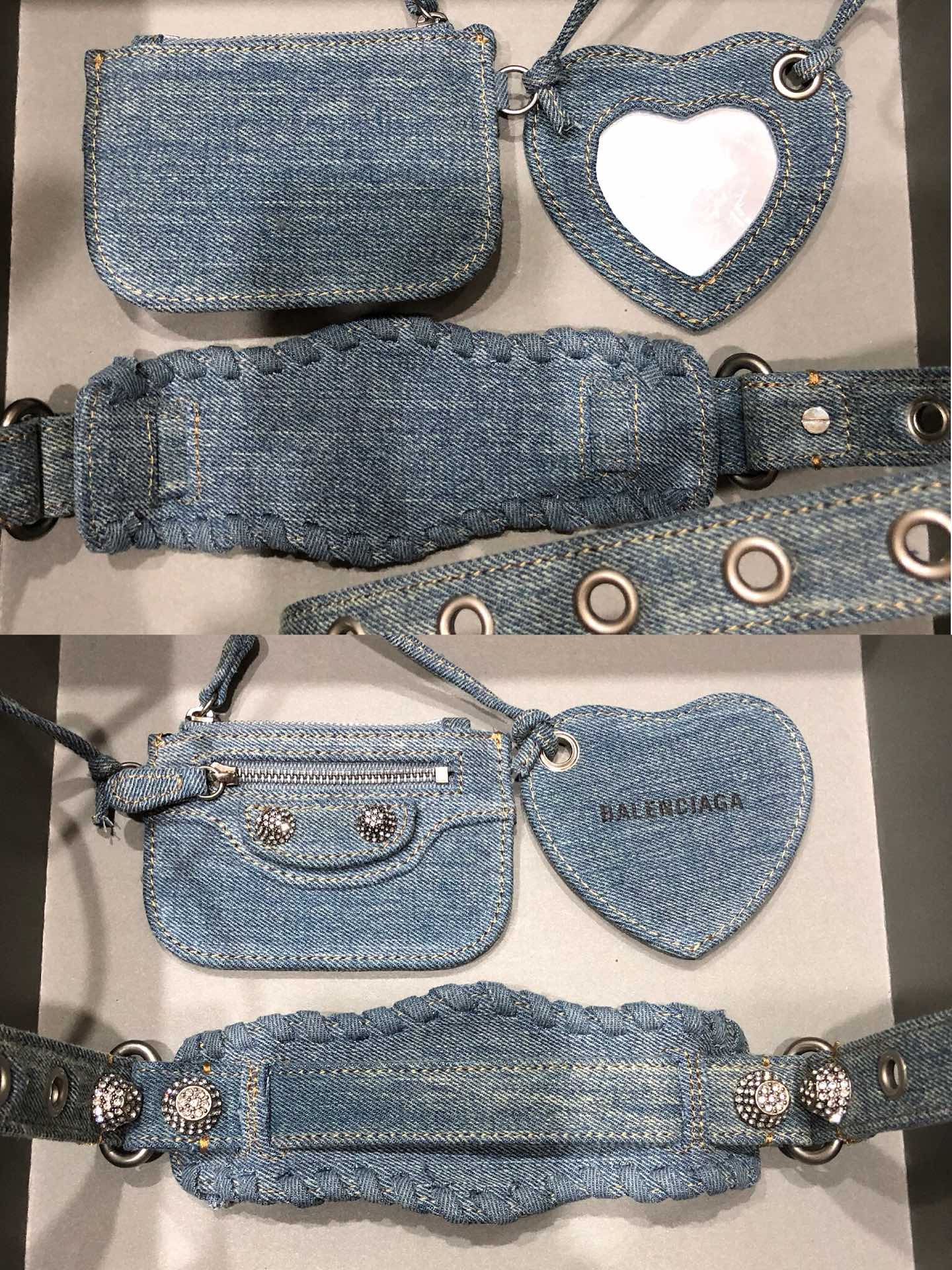 Balenciaga Le Cagole Small Shoulder Bag Denim In Blue For Women 13in/33cm