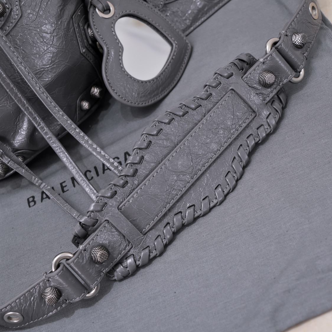 Balenciaga Le Cagole Xs Bucket Bag White/Black/Light Black/Grey/Light Grey For Women 7.8in/20 cm 7024311VG9Y9104