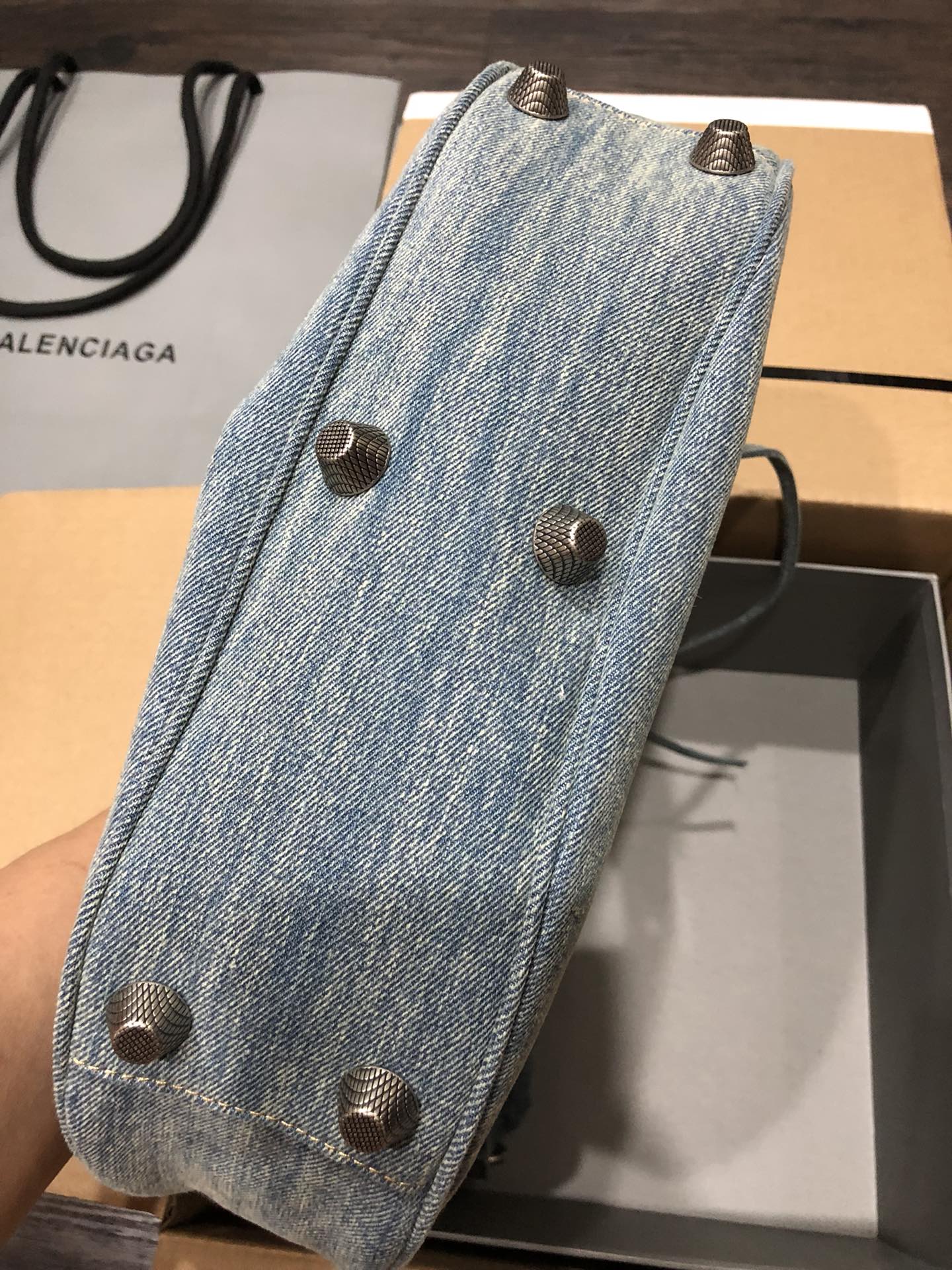 Balenciaga Le Cagole XS Shoulder Bag Denim In Blue For Women 10.2in/26cm 6713092109U4715