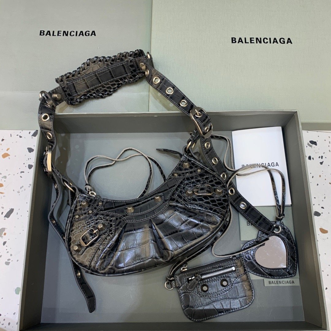 Balenciaga Le Cagole XS Shoulder Bag In Black, For Women, Women’s Bags 10.2in/26cm