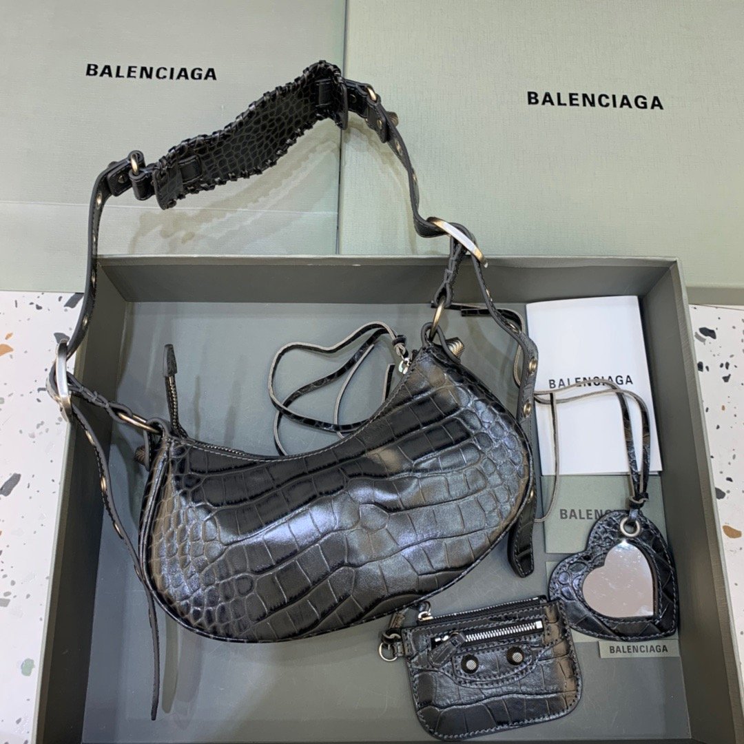Balenciaga Le Cagole XS Shoulder Bag In Black, For Women, Women’s Bags 10.2in/26cm