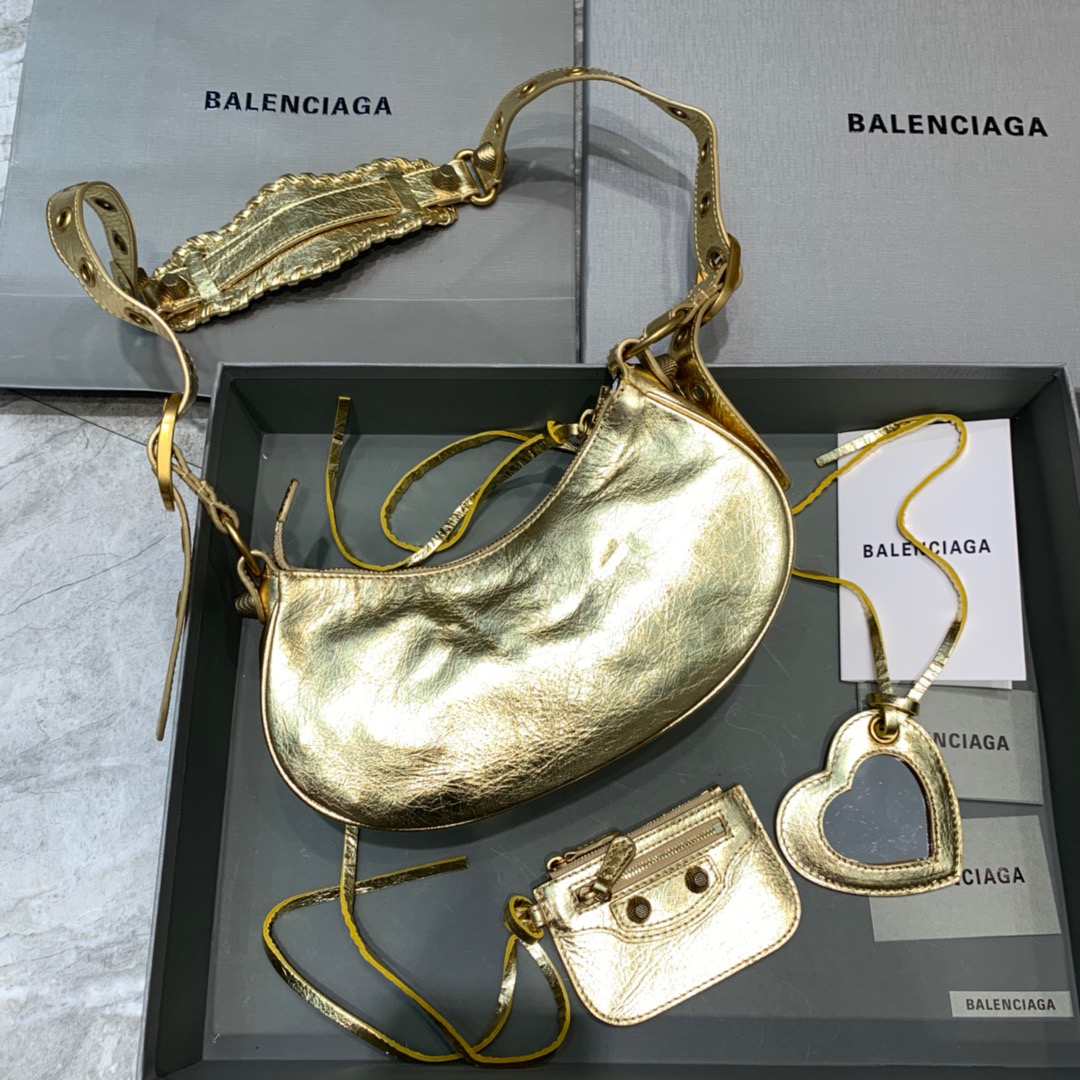 Balenciaga Le Cagole XS Shoulder Bag In Gold, For Women, Women’s Bags 10.2in/26cm 6713090GT3