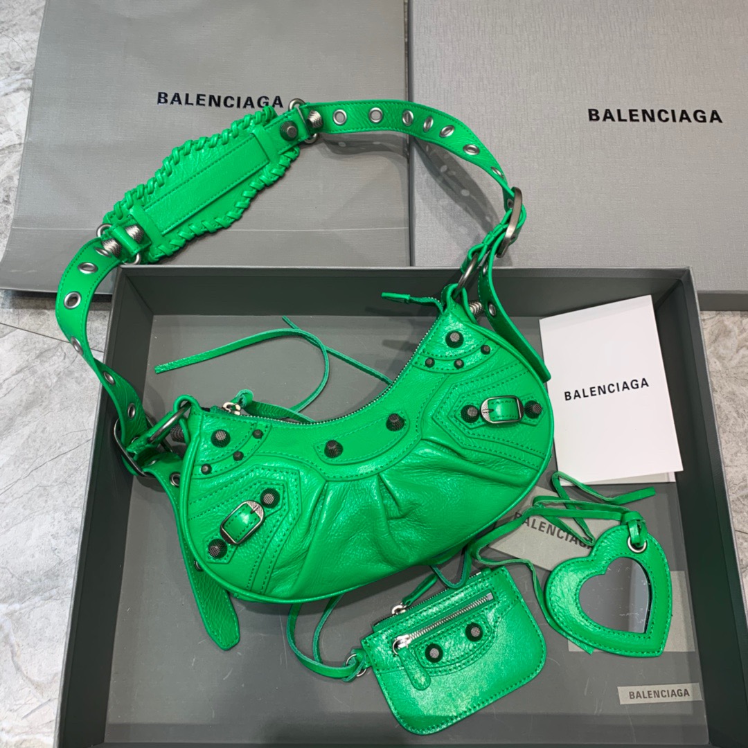 Balenciaga Le Cagole XS Shoulder Bag In Green, For Women, Women’s Bags 10.2in/26cm 6713091VG9Y3809