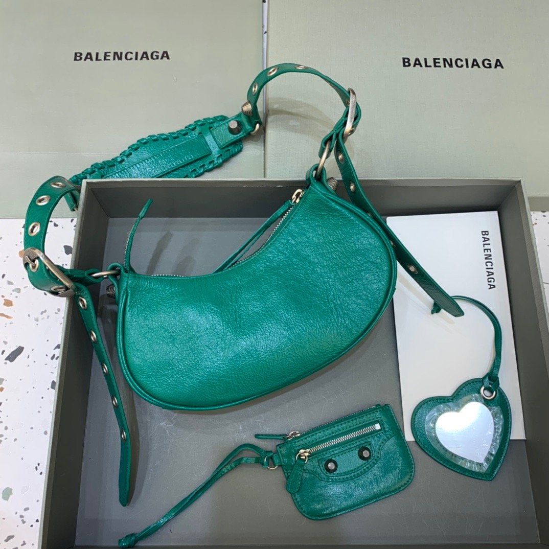 Balenciaga Le Cagole XS Shoulder Bag In Green, For Women, Women’s Bags 10.2in/26cm