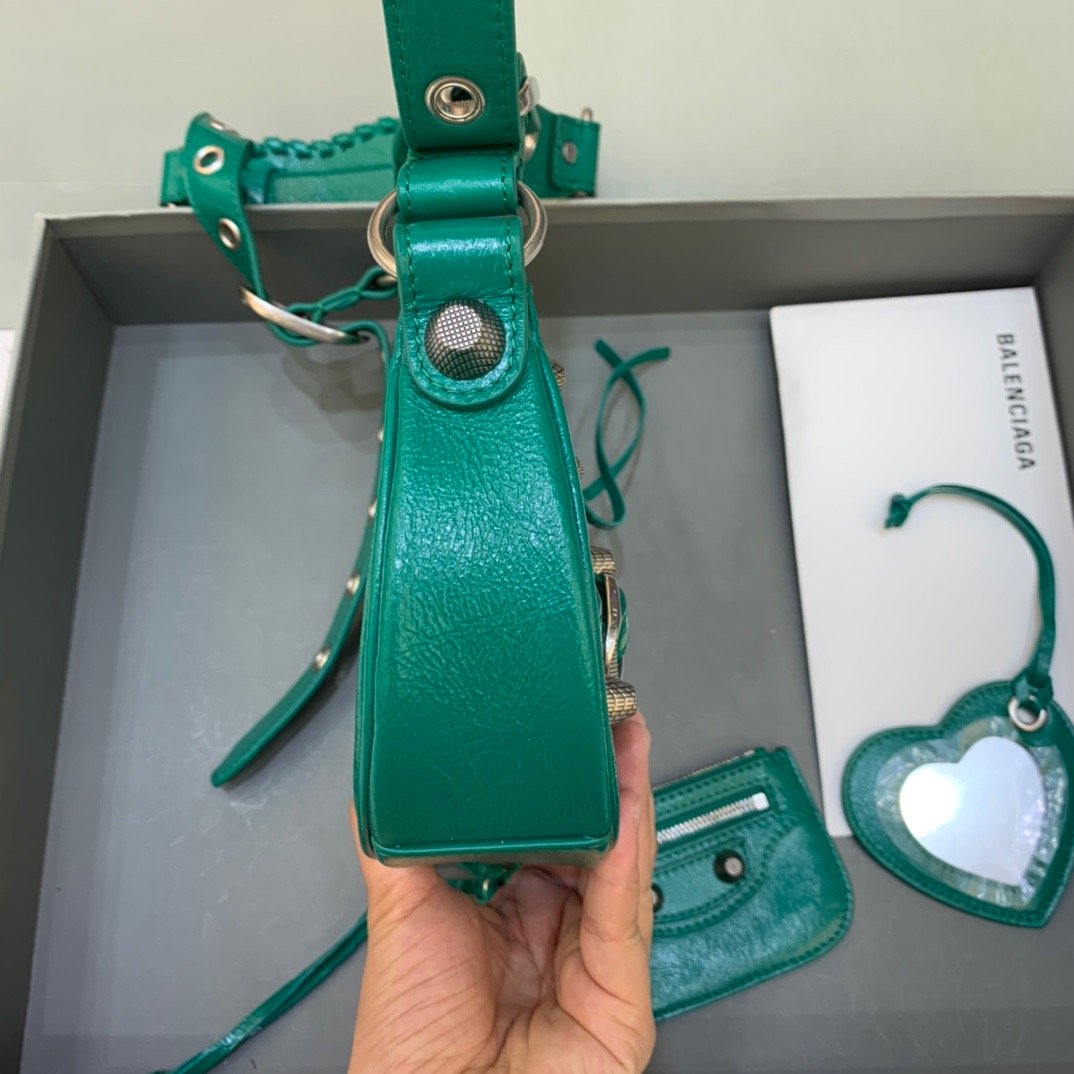Balenciaga Le Cagole XS Shoulder Bag In Green, For Women, Women’s Bags 10.2in/26cm