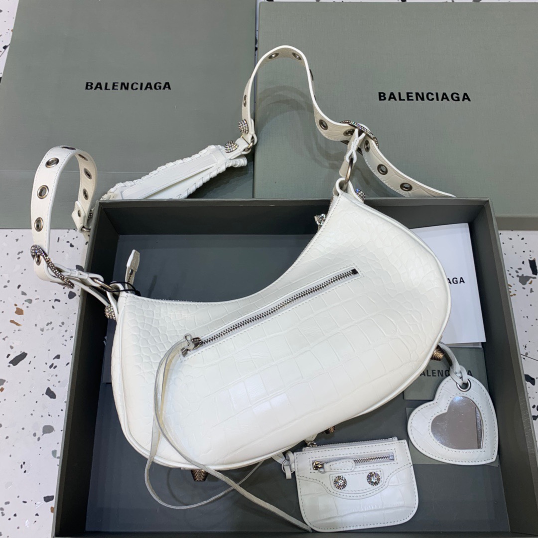Balenciaga Le Cagole XS Shoulder Bag In White, For Women, Women’s Bags 13in/33cm 700940210BK9104