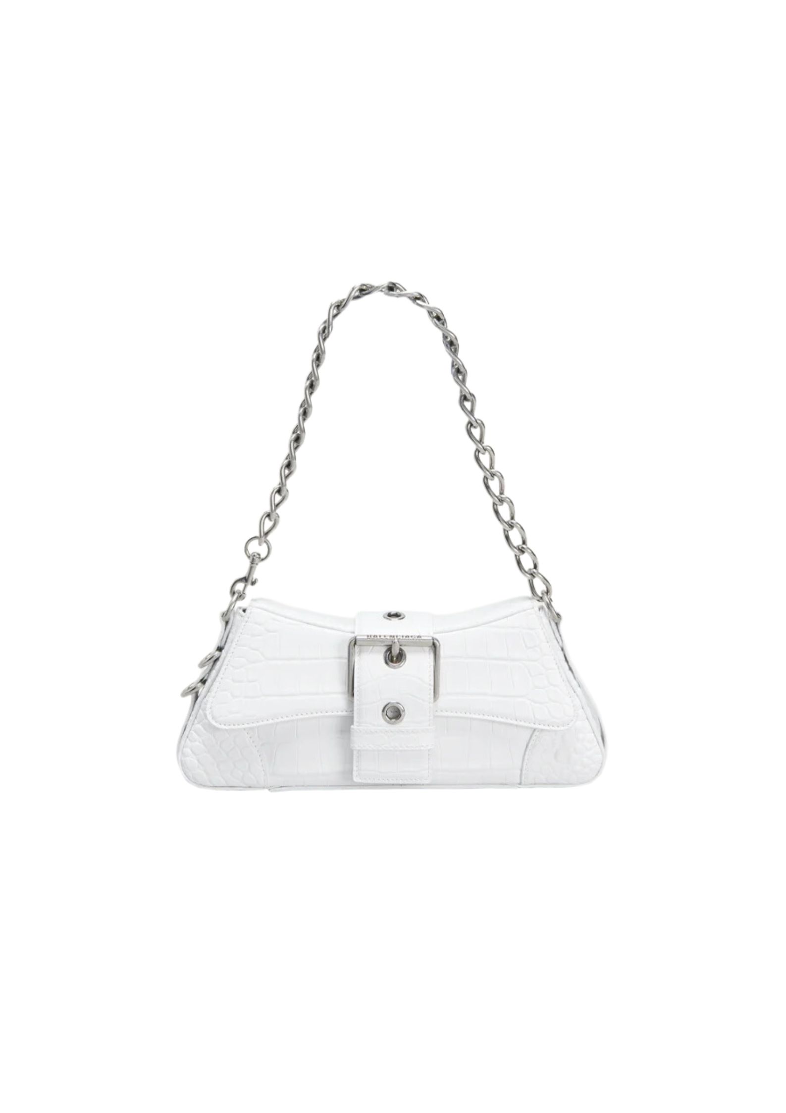 Balenciaga Lindsay Small Embossed Shoulder Bag In White/Pink/Black For Women 11.4in/29cm
