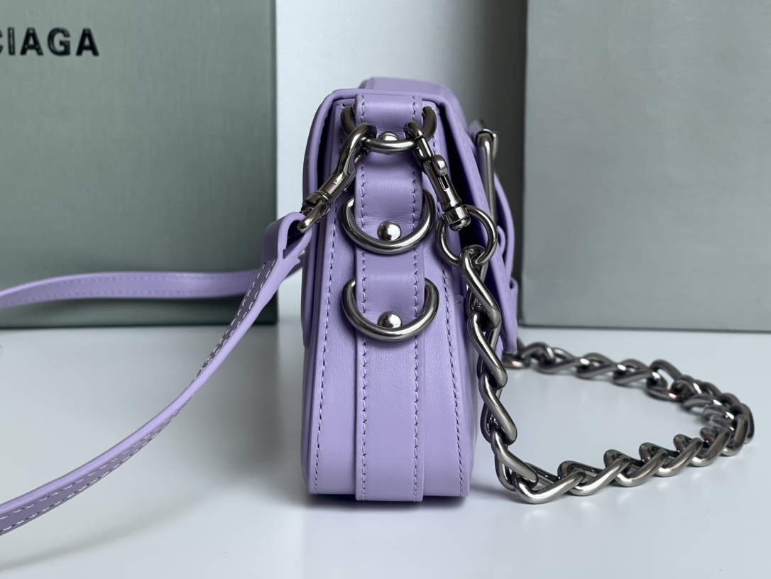 Balenciaga Lindsay Small Shoulder Bag In Green/Purple/Black For Women 11.4in/29cm