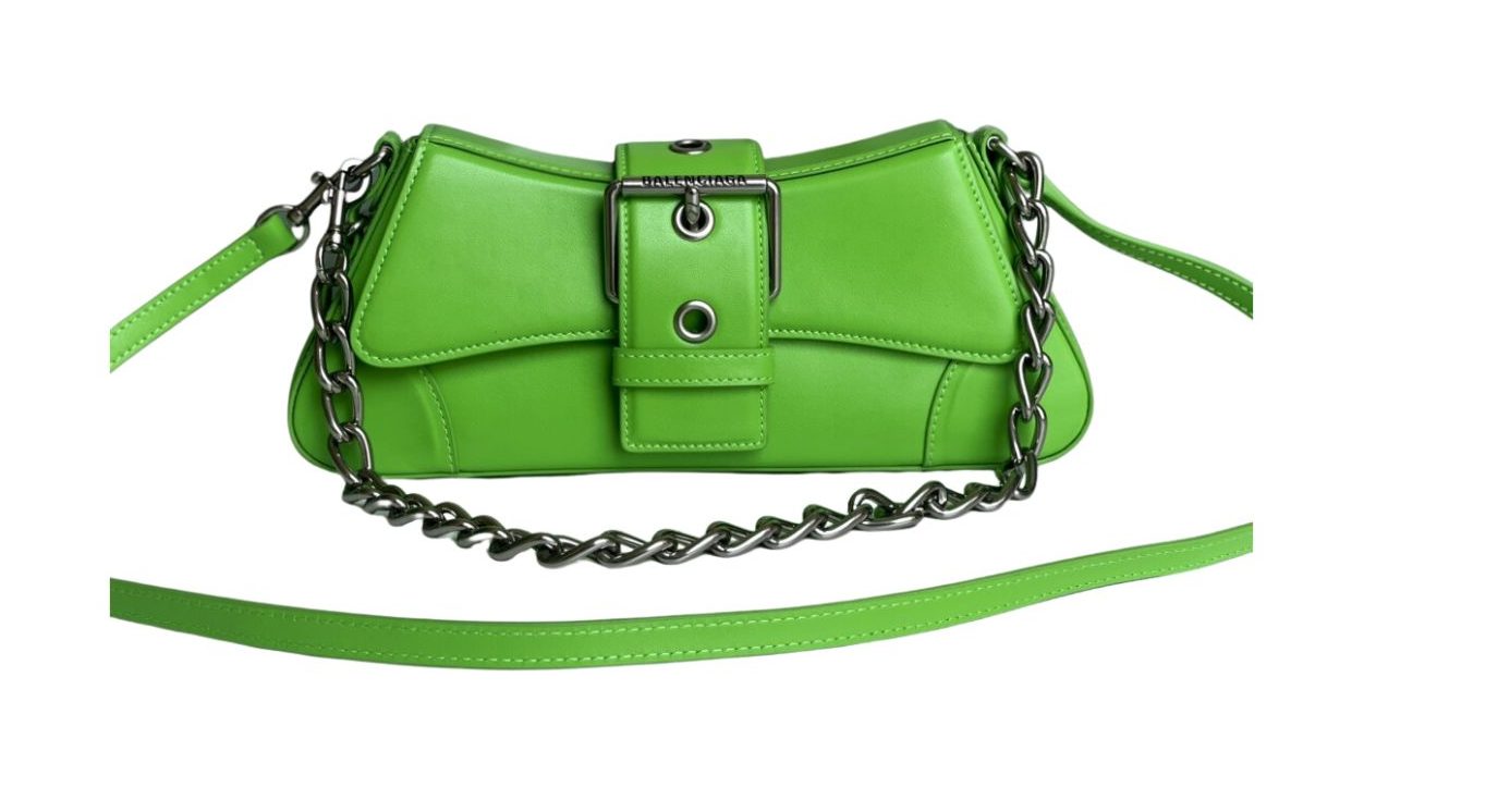 Balenciaga Lindsay Small Shoulder Bag In Green/Purple/Black For Women 11.4in/29cm