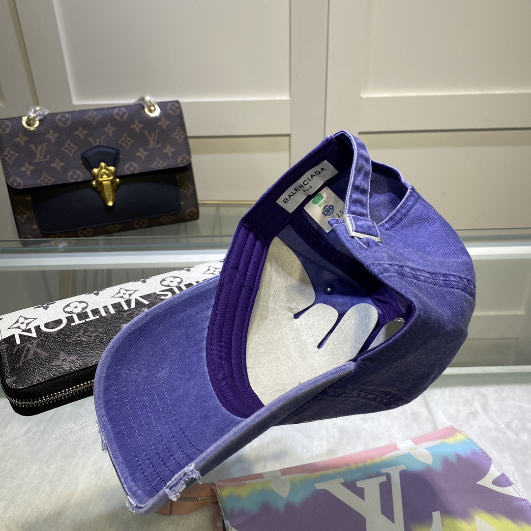 Balenciaga Logo Cap In Blue