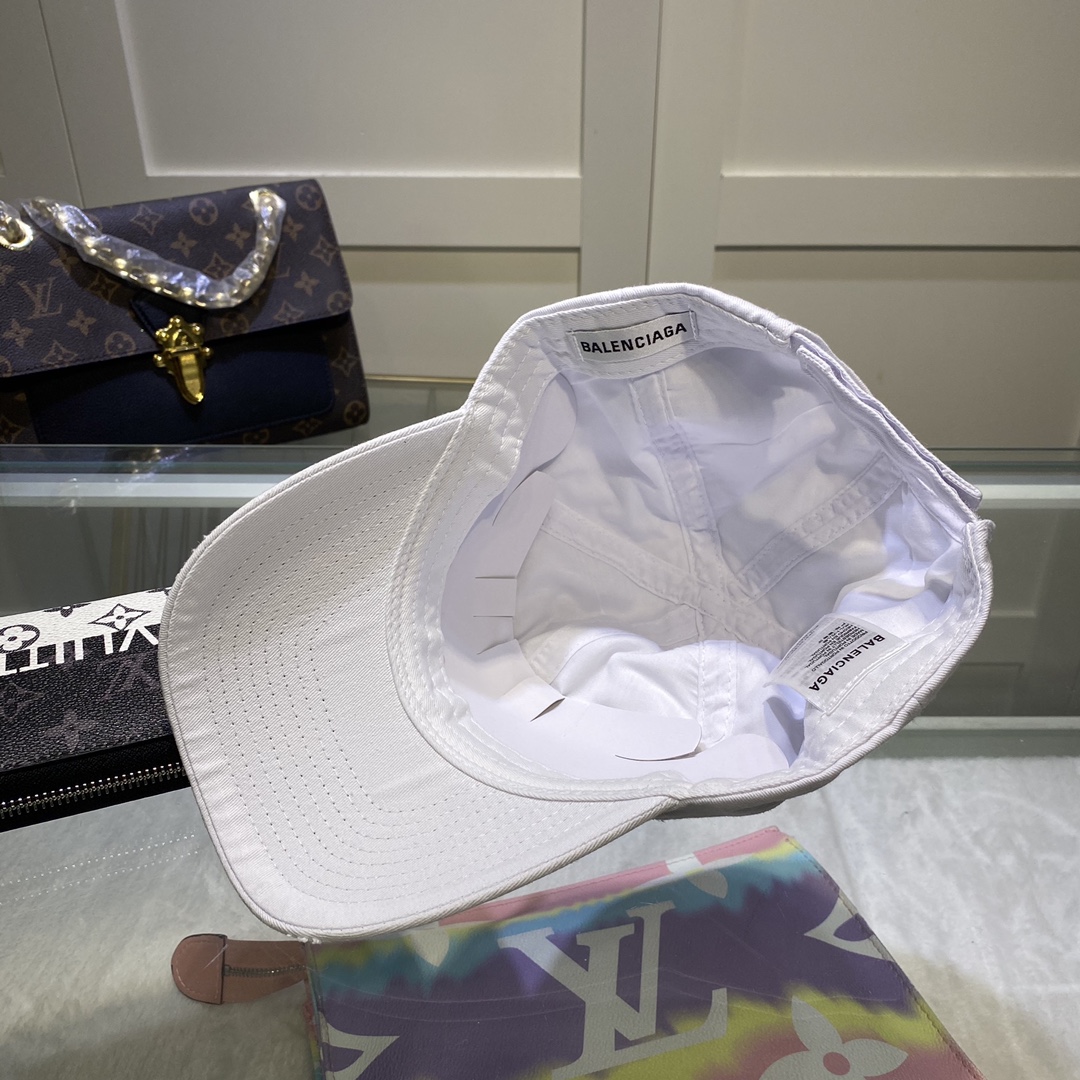Balenciaga Logo Front Cap In White
