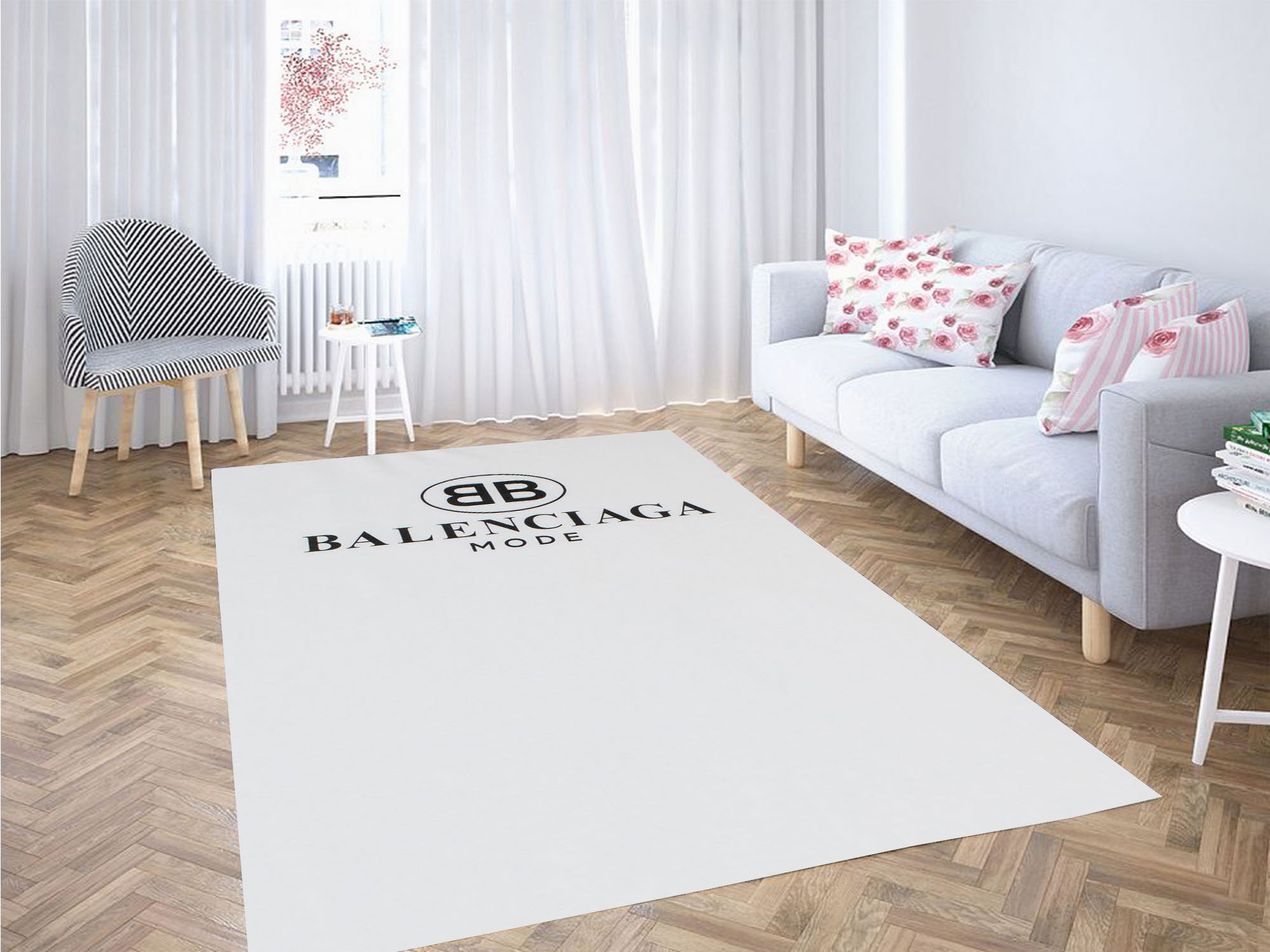 Balenciaga Mode Soft Color Grey Carpet Rectangle Rug