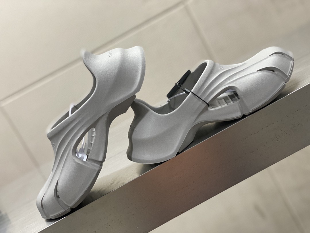 Balenciaga Mold Closed Rubber Sandals Grey For Men
