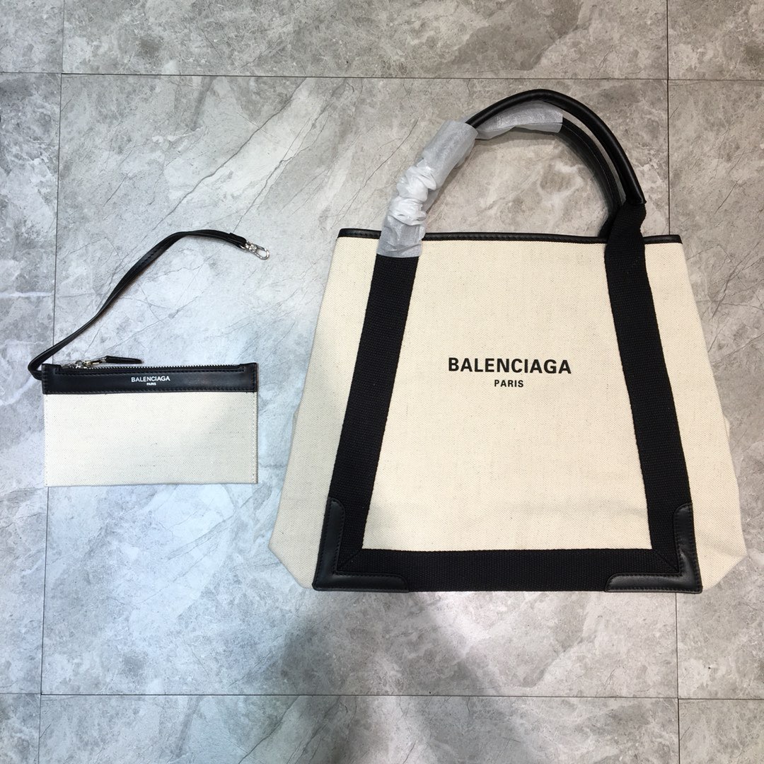 Balenciaga Navy Medium Cabas Tote Bag In Black, For Women, Women’s Bags 14.1in/36cm 5812922HH3N9260