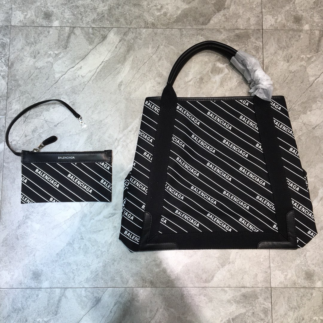 Balenciaga Navy Medium Cabas Tote Bag In Black, For Women, Women’s Bags 14.1in/36cm