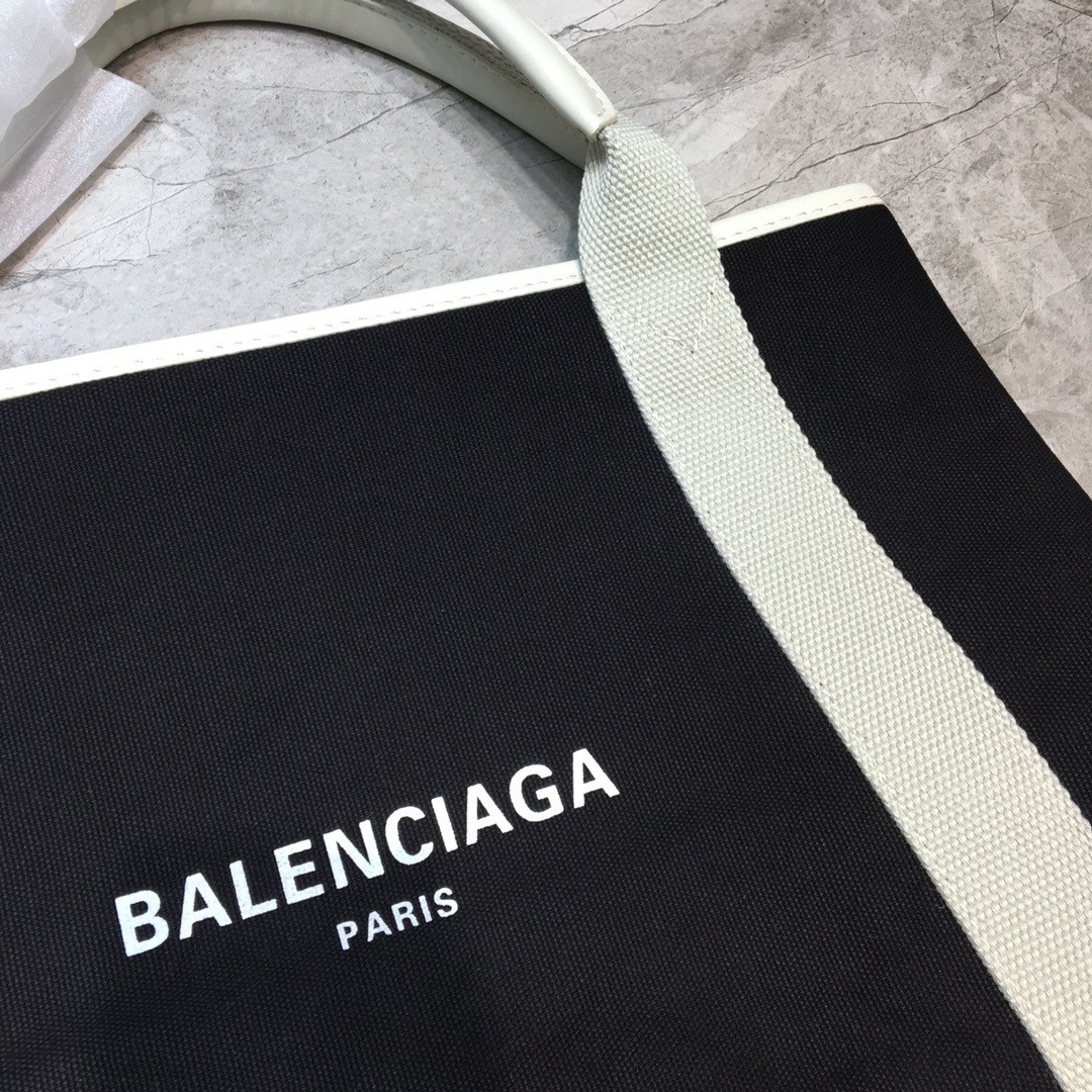 Balenciaga Navy Medium Cabas Tote Bag In White, For Women, Women’s Bags 14.1in/36cm