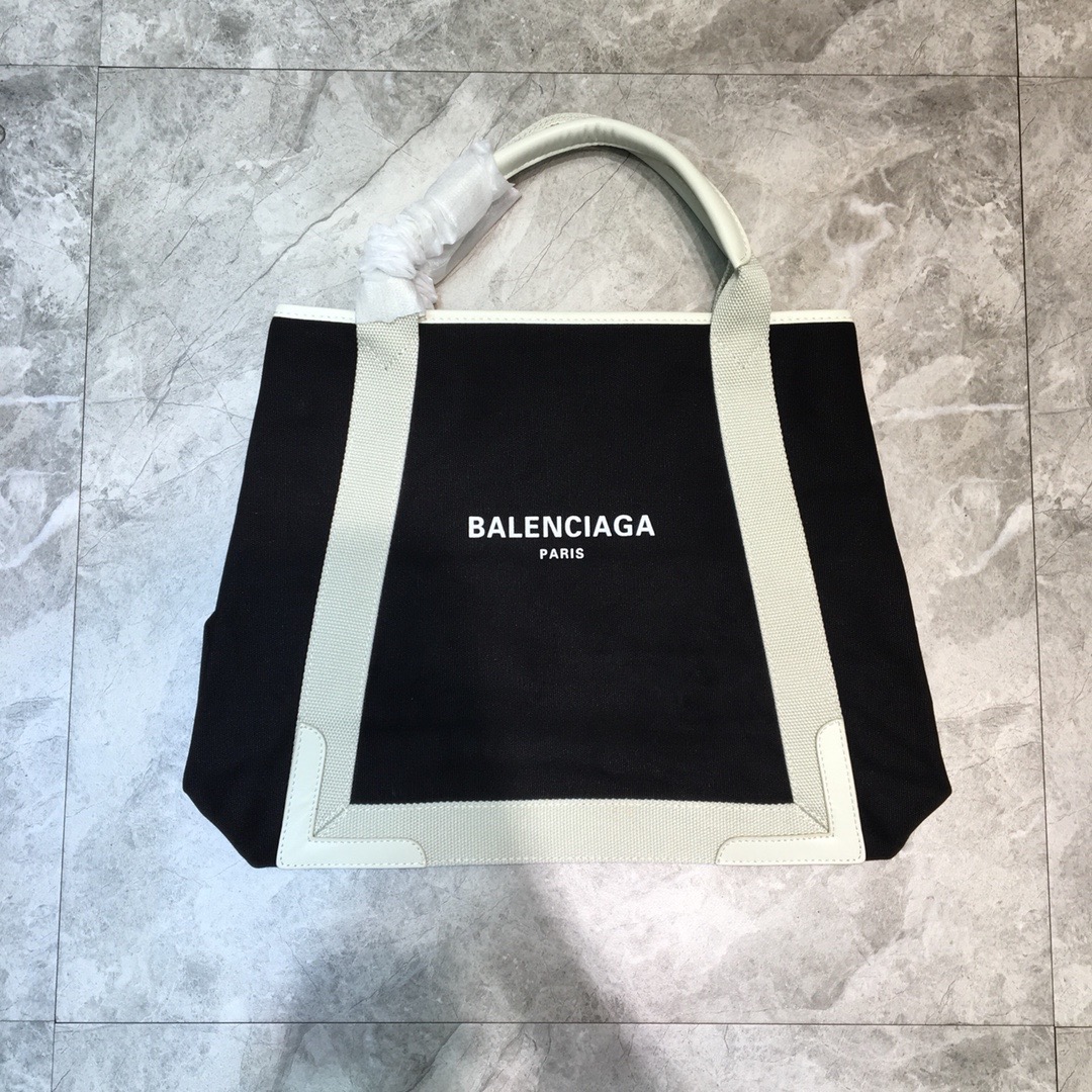 Balenciaga Navy Medium Cabas Tote Bag In White, For Women, Women’s Bags 14.1in/36cm