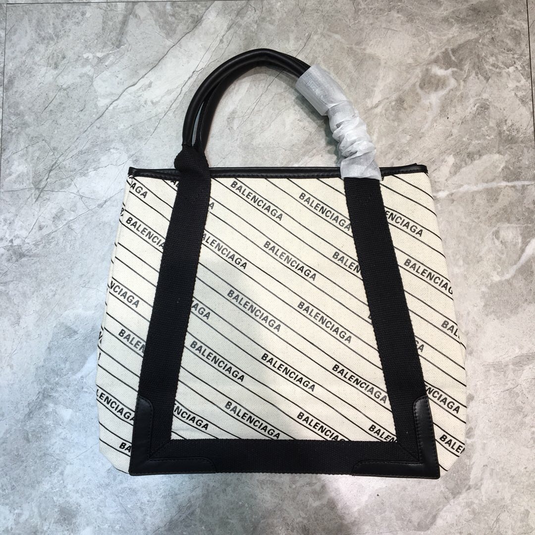 Balenciaga Navy Medium Cabas Tote Bag In White, For Women, Women’s Bags 14.1in/36cm