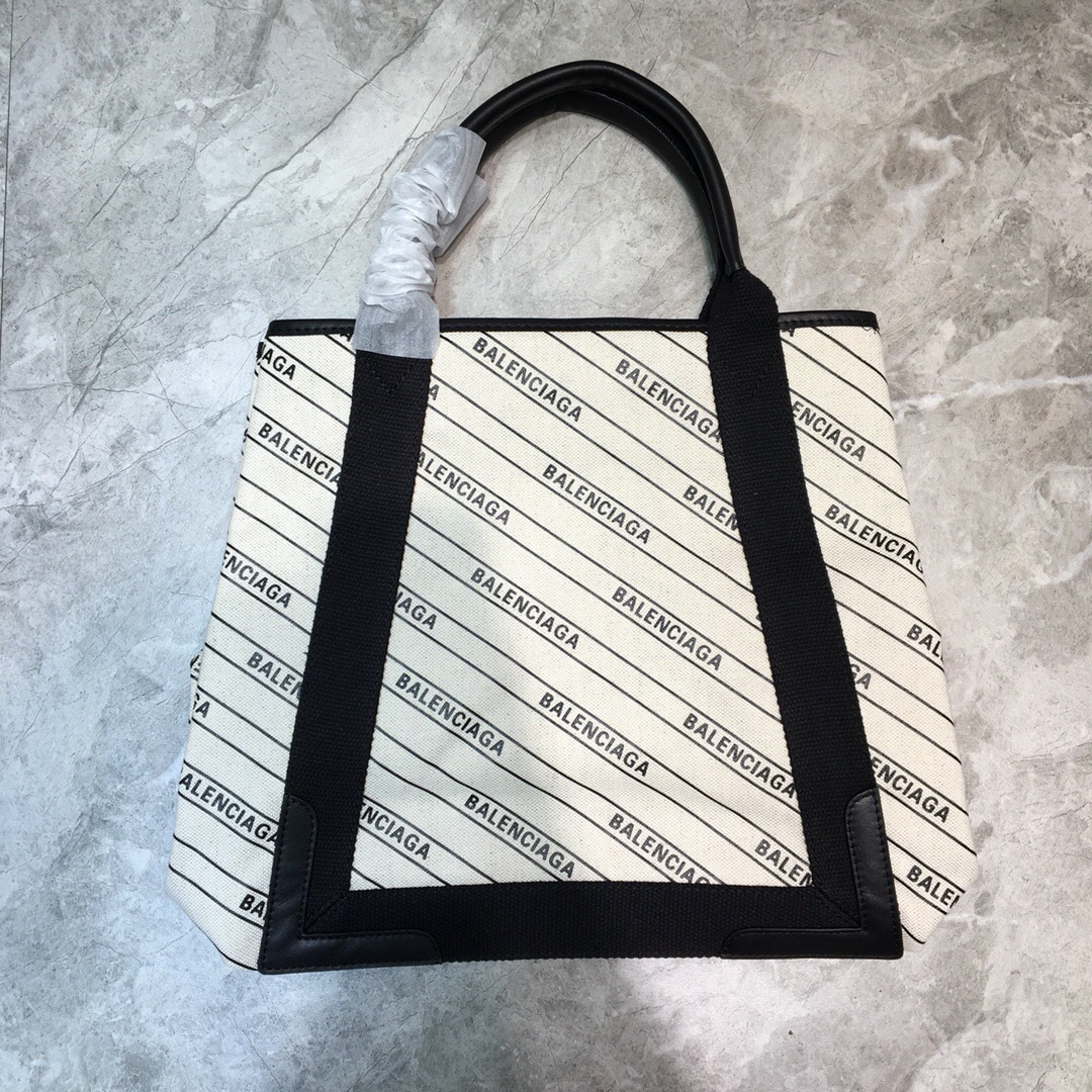 Balenciaga Navy Medium Cabas Tote Bag In White, For Women, Women’s Bags 14.1in/36cm