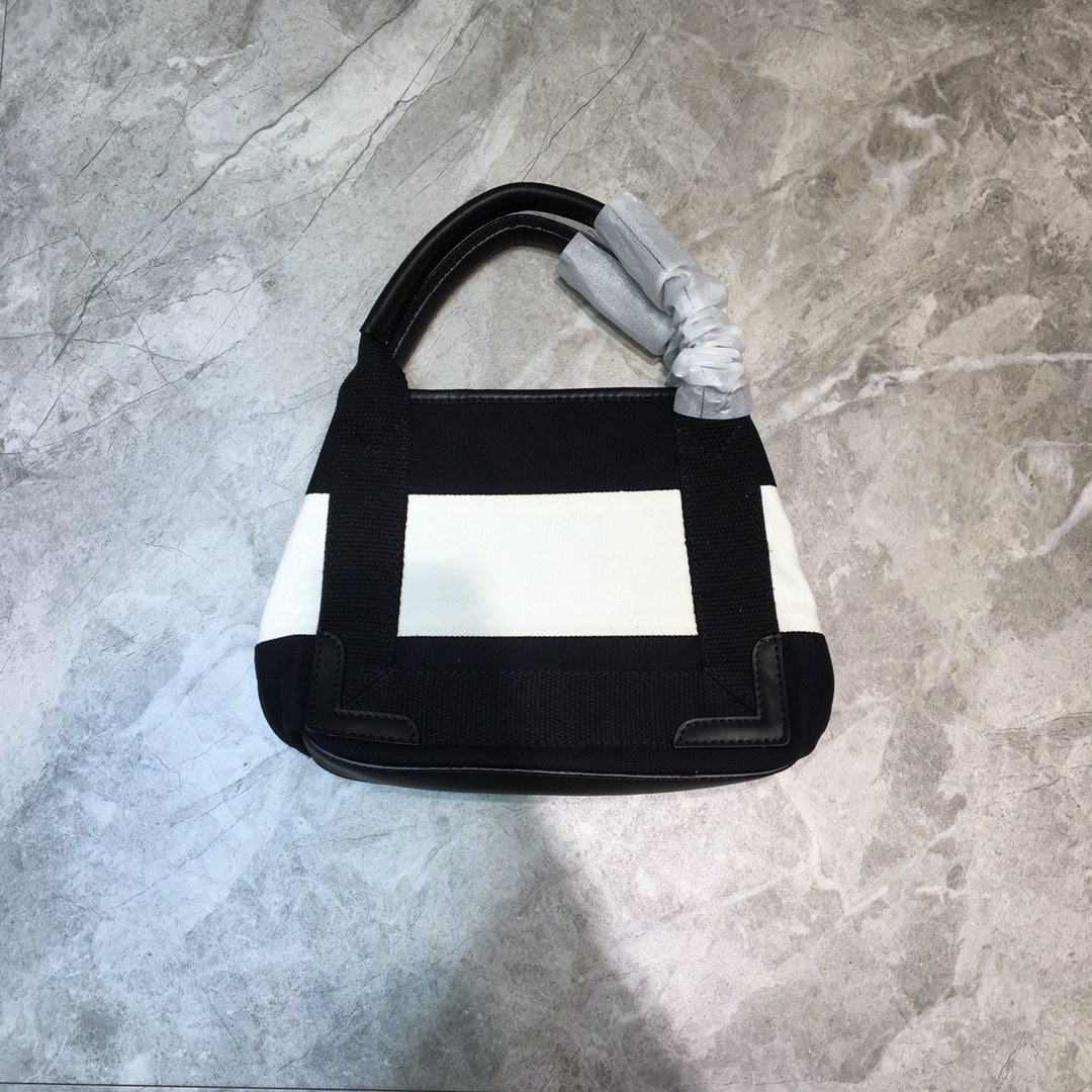 Balenciaga Navy Small Cabas Tote Bag In Black And White, For Women, Women’s Bags 18.5in/47cm