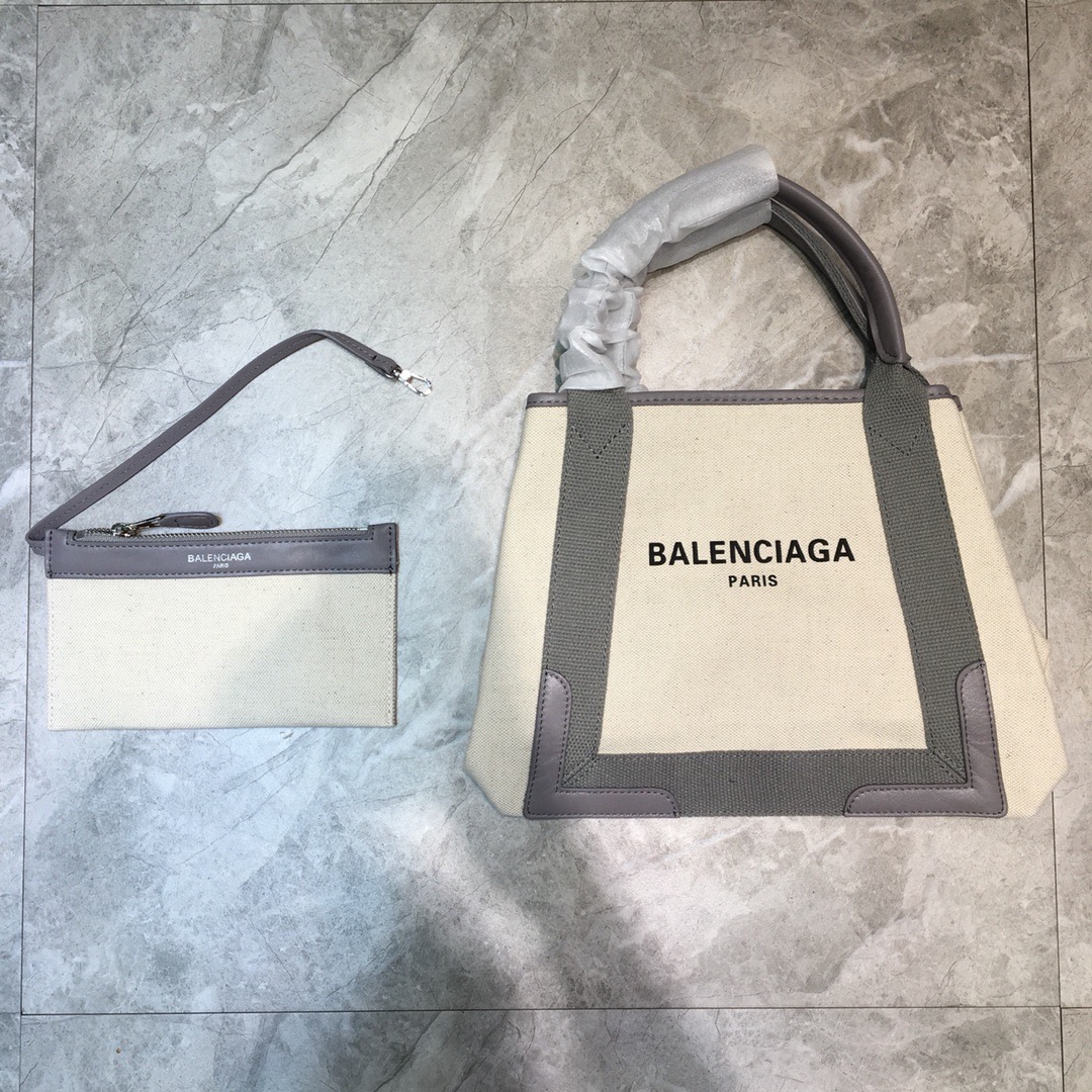 Balenciaga Navy Small Cabas Tote Bag In Gray, For Women, Women’s Bags 18.5in/47cm