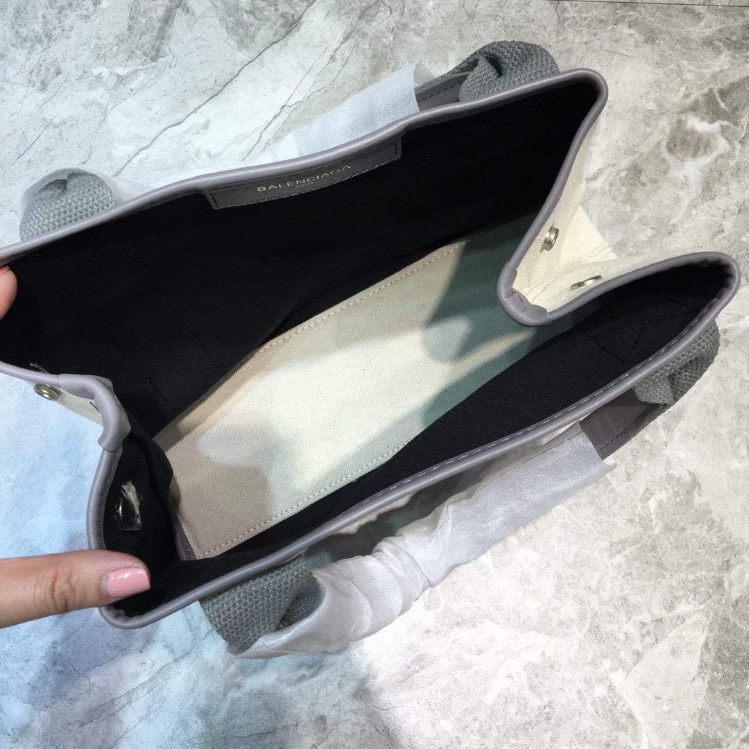 Balenciaga Navy Small Cabas Tote Bag In Gray, For Women, Women’s Bags 18.5in/47cm