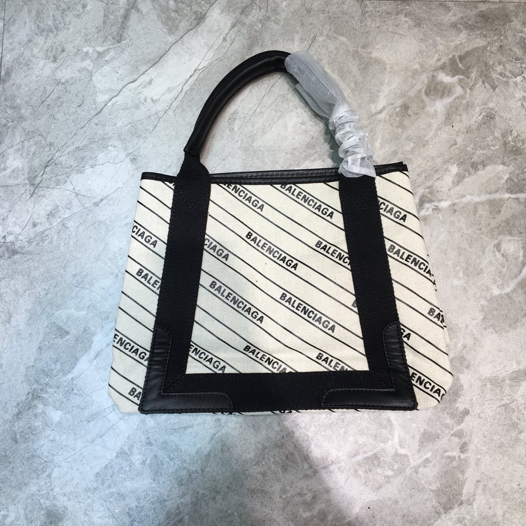 Balenciaga Navy Small Cabas Tote Bag In White, For Women, Women’s Bags 18.5in/47cm