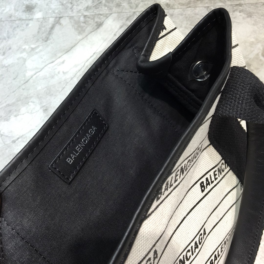 Balenciaga Navy Small Cabas Tote Bag In White, For Women, Women’s Bags 18.5in/47cm
