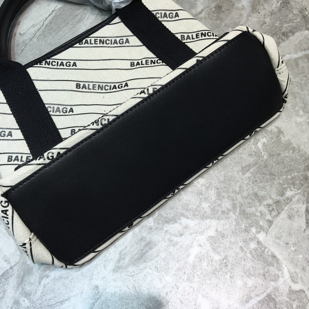 Balenciaga Navy Small Cabas Tote Bag In White, For Women, Women’s Bags 18.5in/47cm