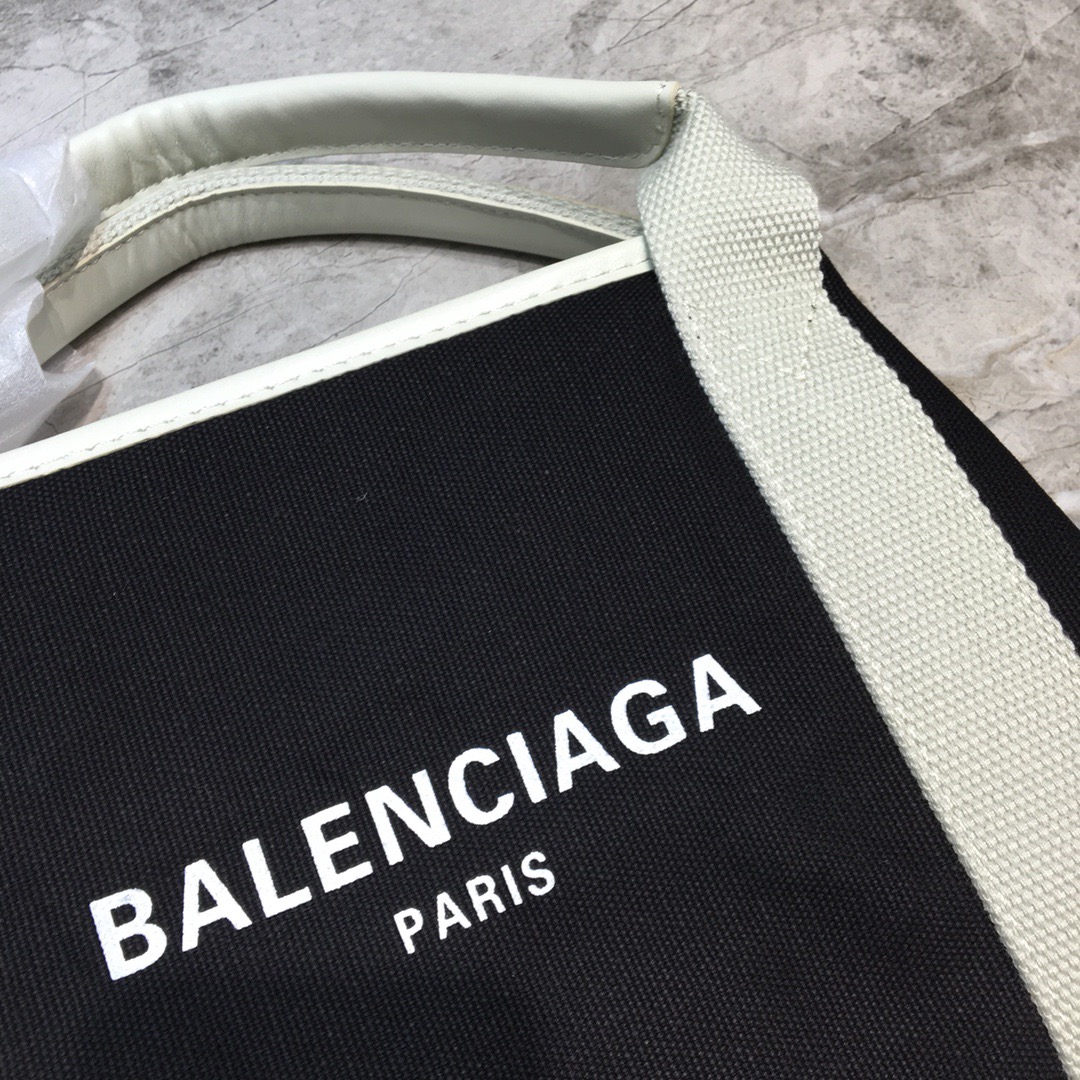 Balenciaga Navy Small Cabas Tote Bag In White, For Women, Women’s Bags 18.5in/47cm