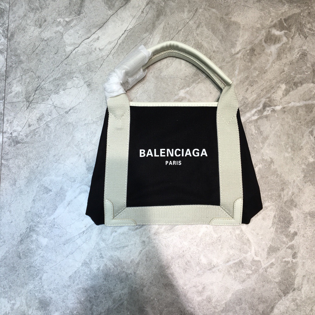 Balenciaga Navy Small Cabas Tote Bag In White, For Women, Women’s Bags 18.5in/47cm