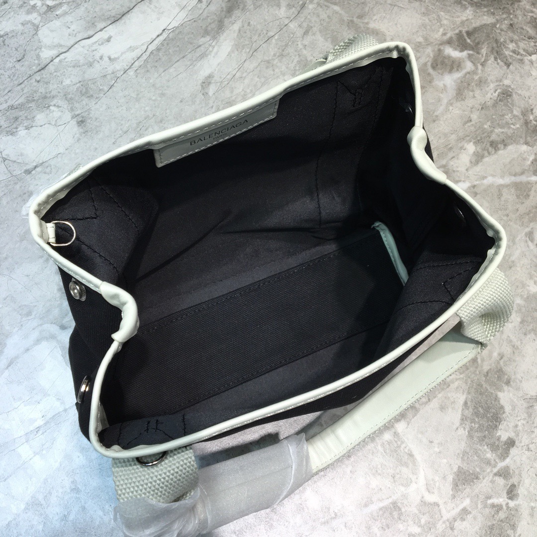 Balenciaga Navy Small Cabas Tote Bag In White, For Women, Women’s Bags 18.5in/47cm