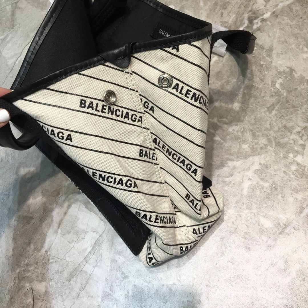 Balenciaga Navy Small Cabas Tote Bag In White, For Women, Women’s Bags 18.5in/47cm