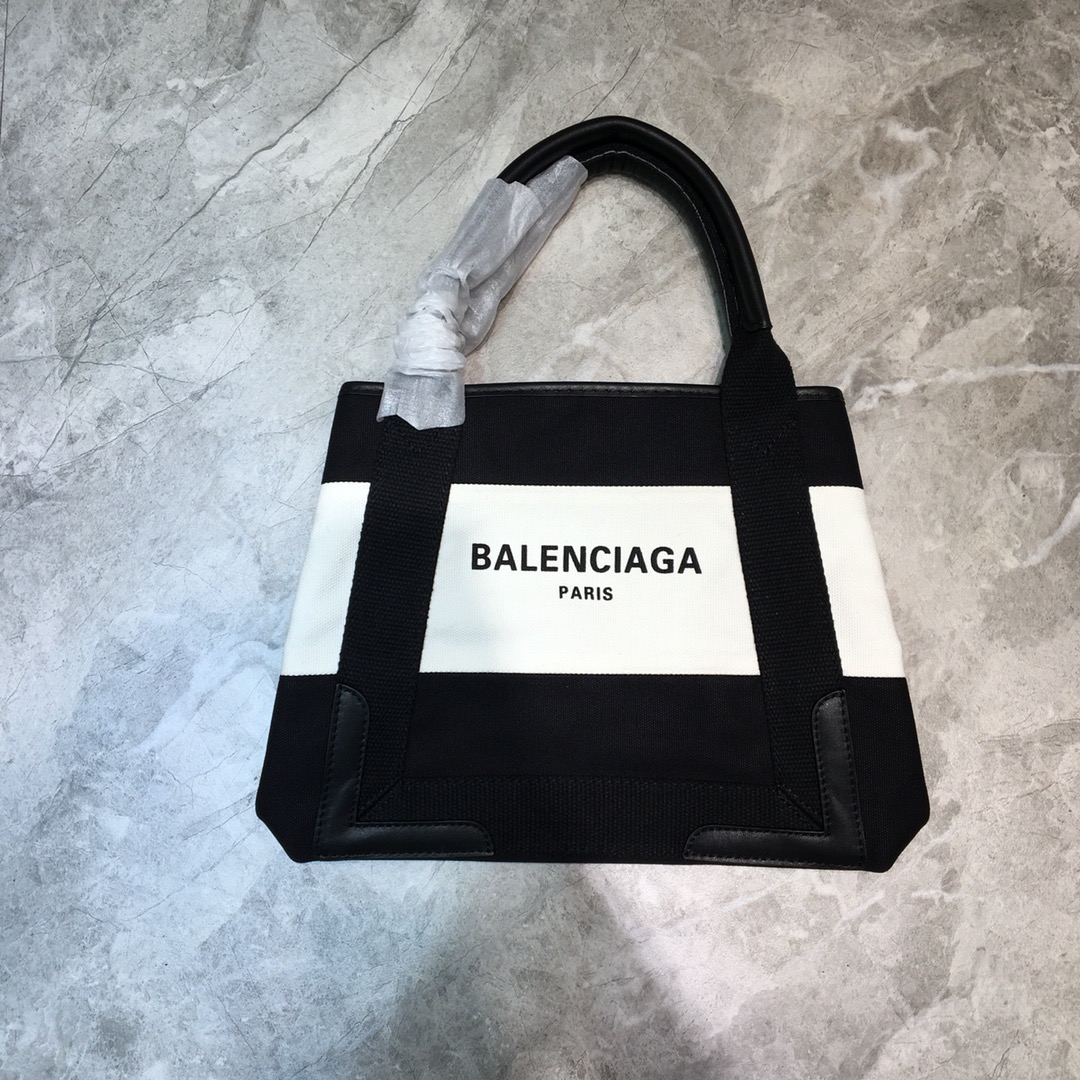 Balenciaga Navy XS Tote Bag In Black And White, For Women, Women’s Bags 12.6in/32cm