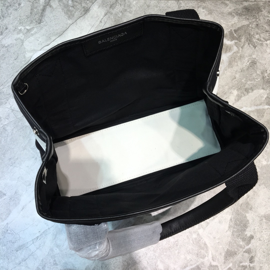 Balenciaga Navy XS Tote Bag In Black And White, For Women, Women’s Bags 12.6in/32cm