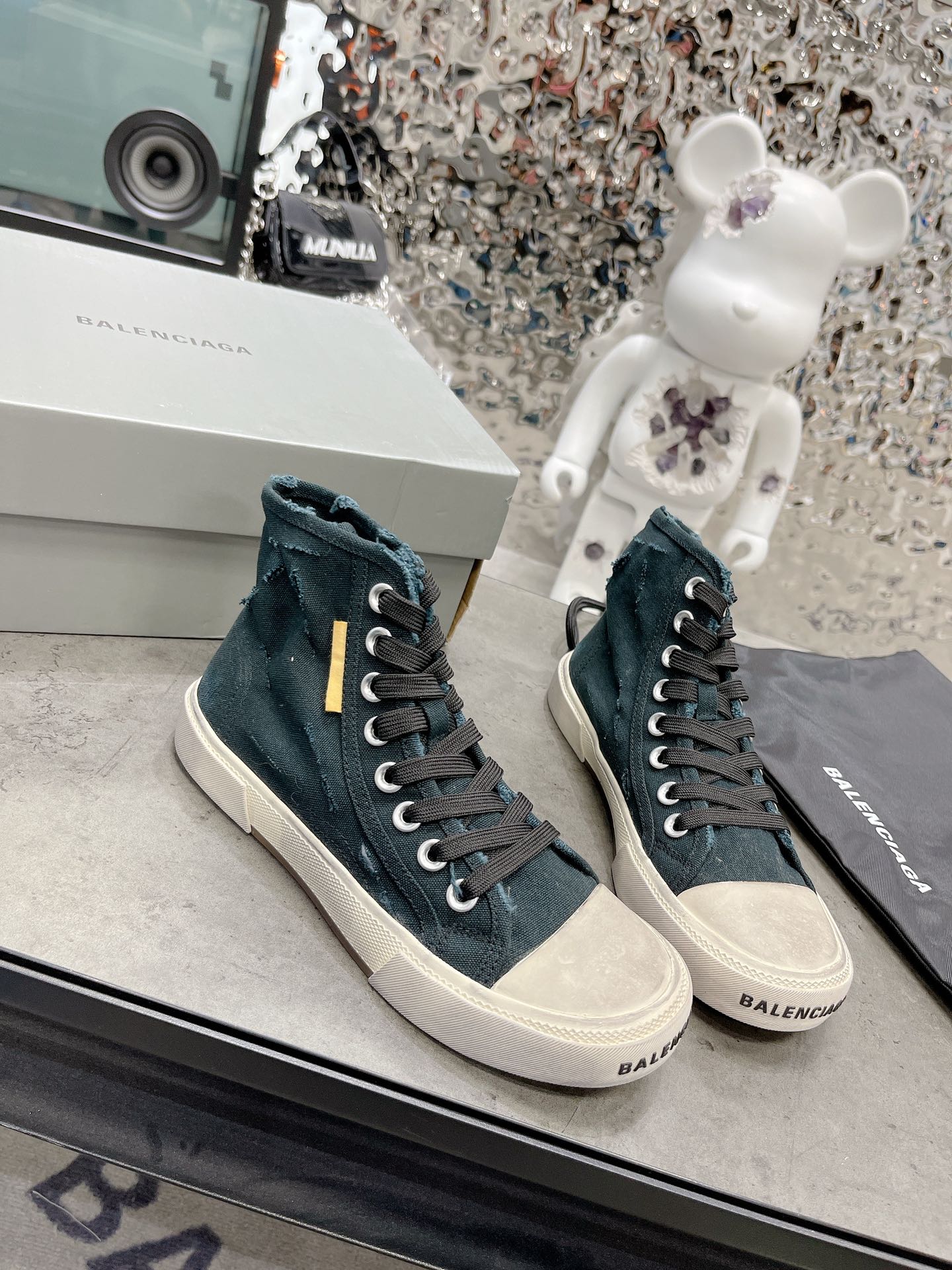 Balenciaga Paris High Top Trainers Black For Women