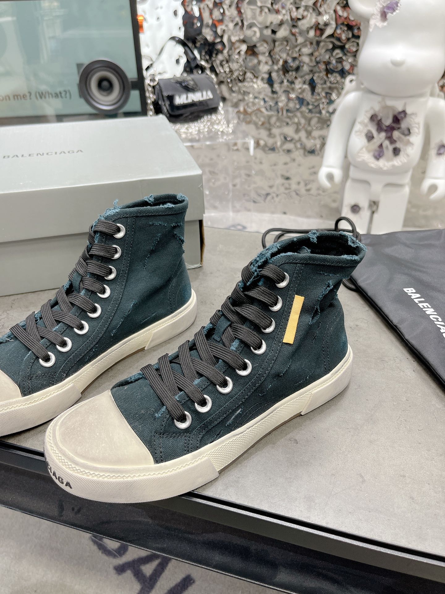 Balenciaga Paris High Top Trainers Black For Women