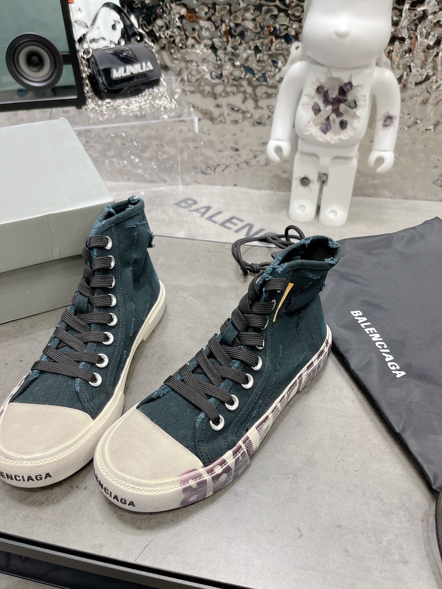 Balenciaga Paris High Top Trainers Black For Women